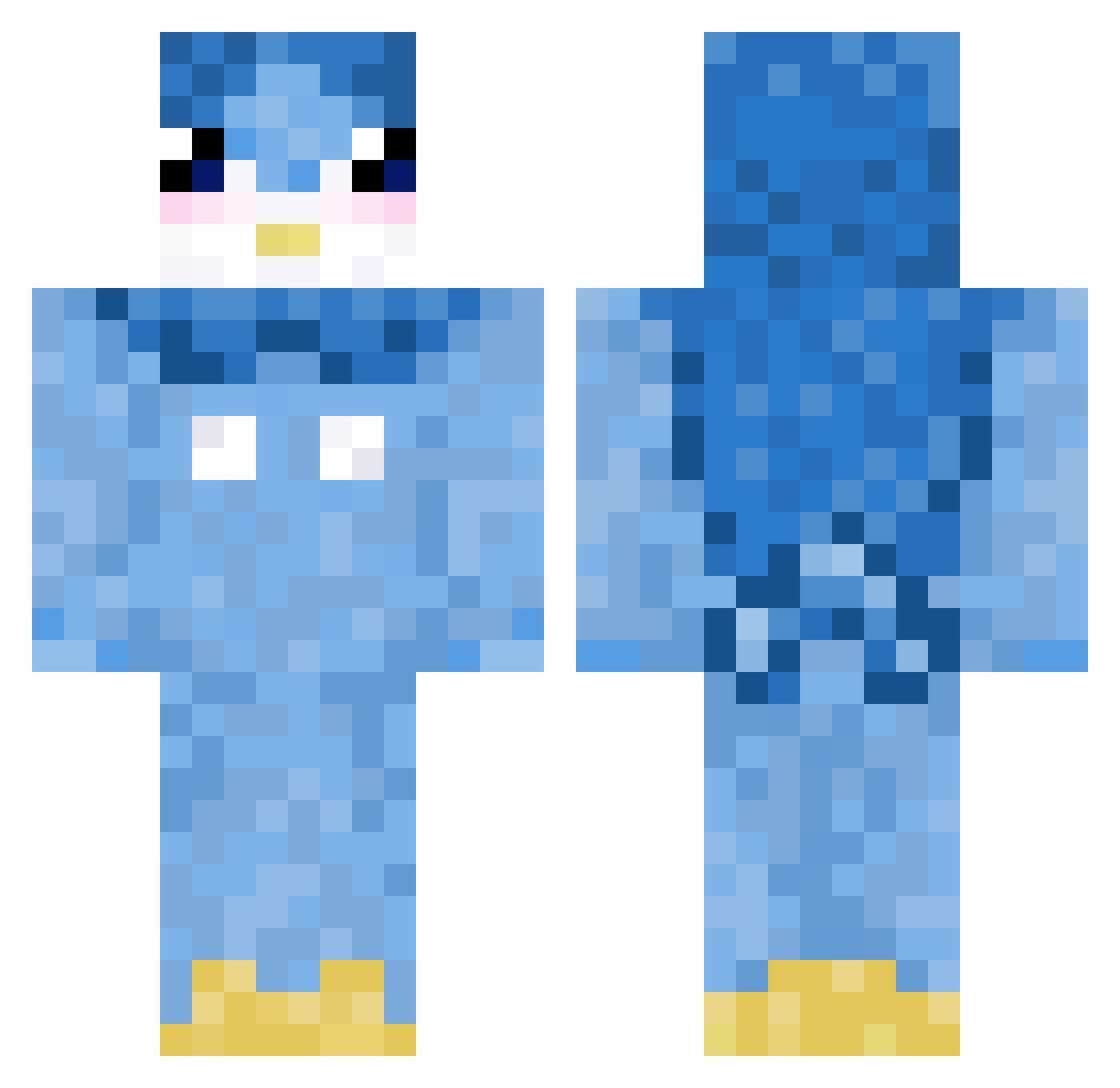 bagchaserduc Minecraft skin, front and back view
