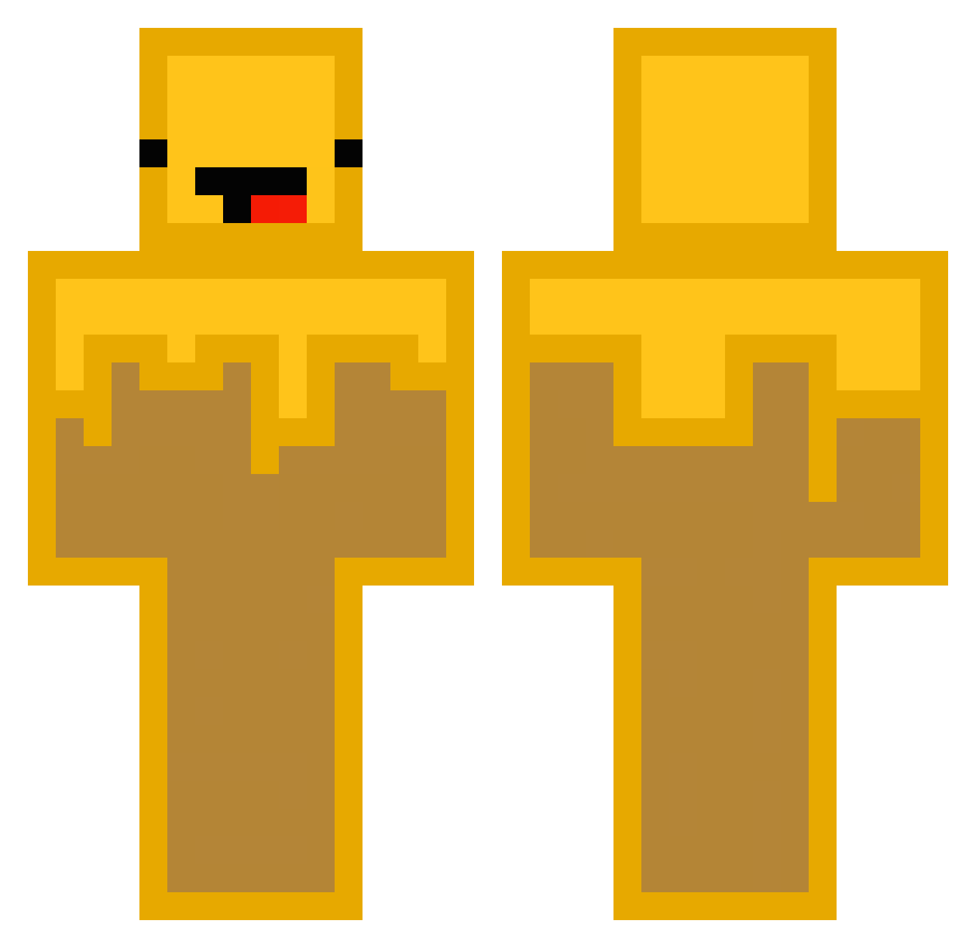 X4v3rino0 Minecraft skin, front and back view