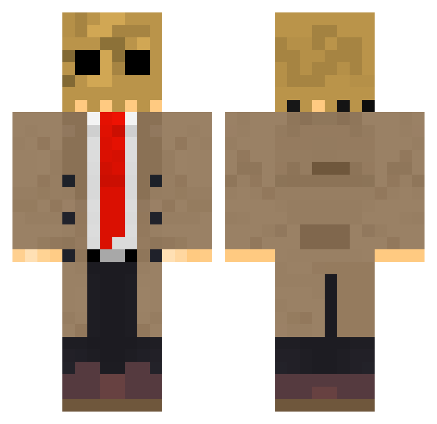 Dreifu Minecraft skin, front and back view