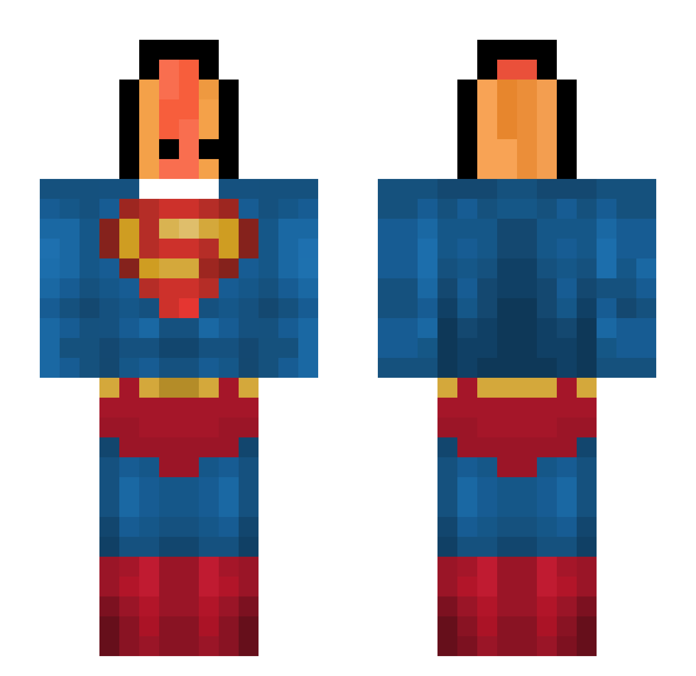 TheRealGlizzy Minecraft skin, front and back view