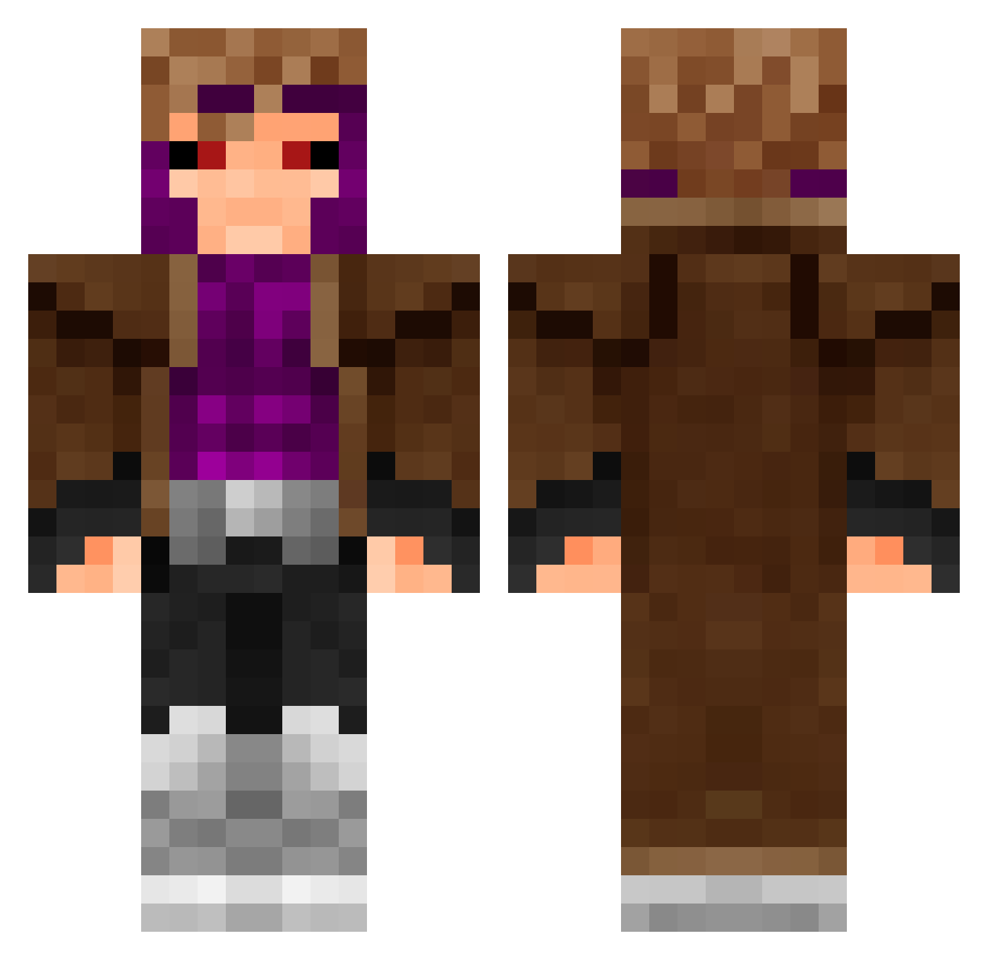 Ausby15 Minecraft skin, front and back view