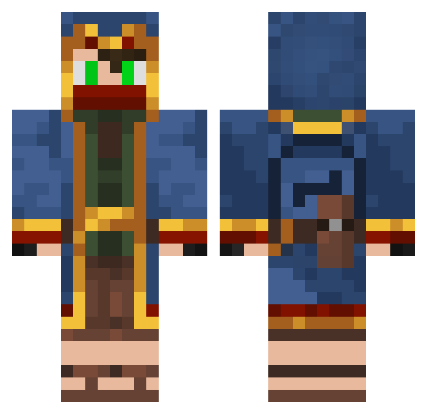 Orangen_4_Life Minecraft skin, front and back view
