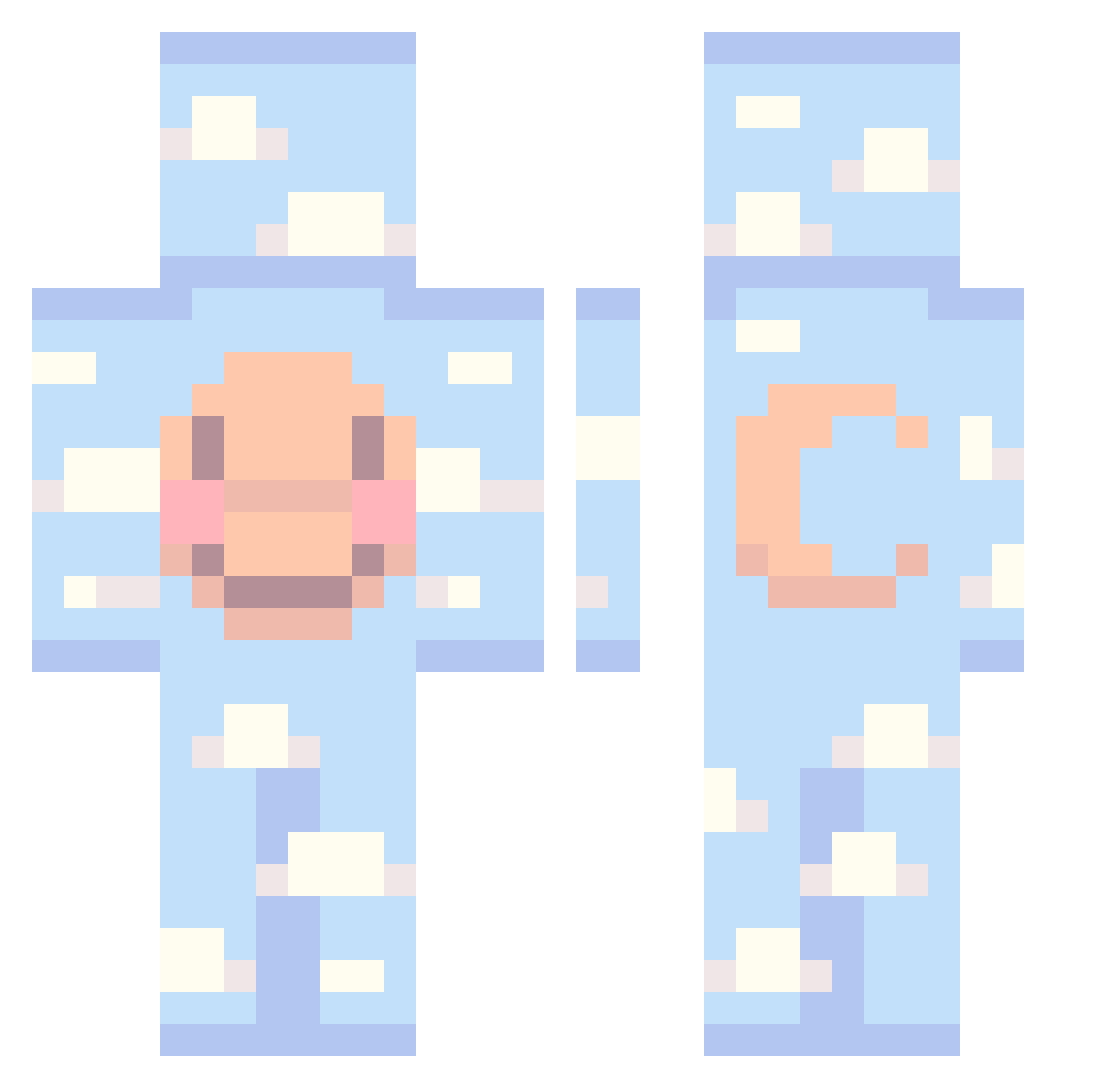IU2HDXJBC Minecraft skin, front and back view