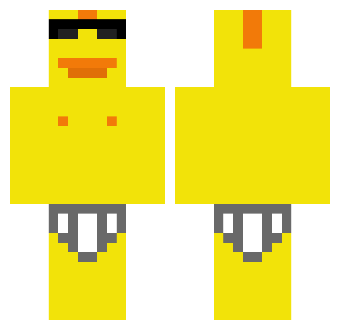 Vinster19 Minecraft skin, front and back view