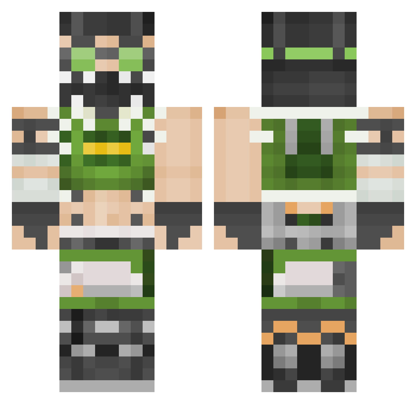 Ekong22 Minecraft skin, front and back view