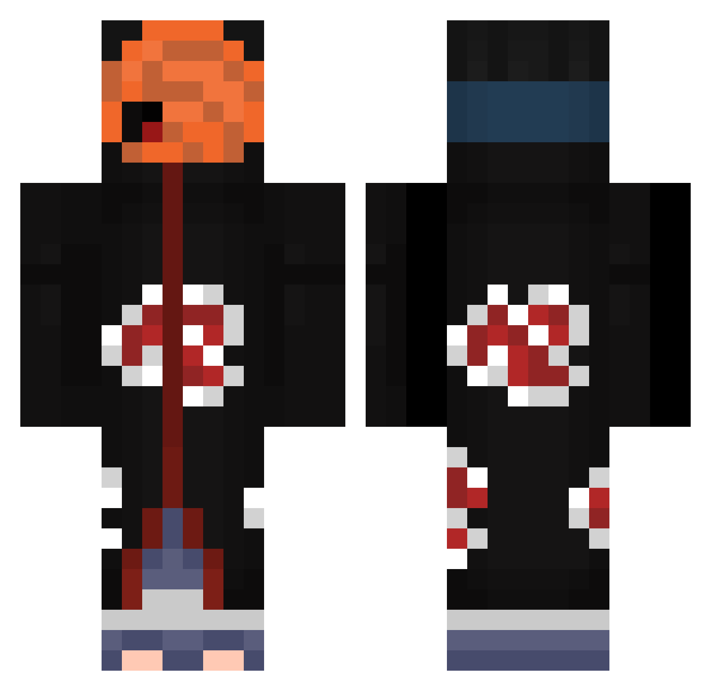 Grief_naruse Minecraft skin, front and back view