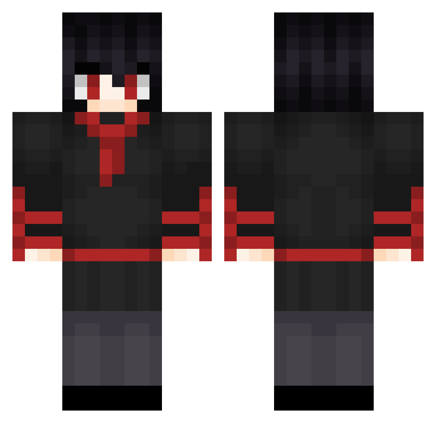 TheAntonioPlau Minecraft skin, front and back view
