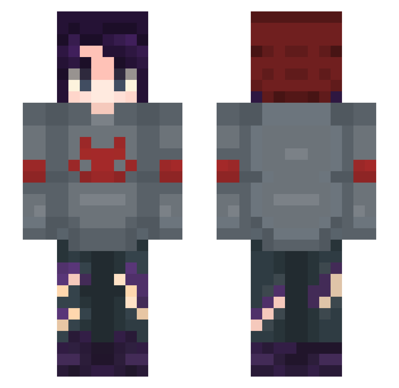 questt0 Minecraft skin, front and back view