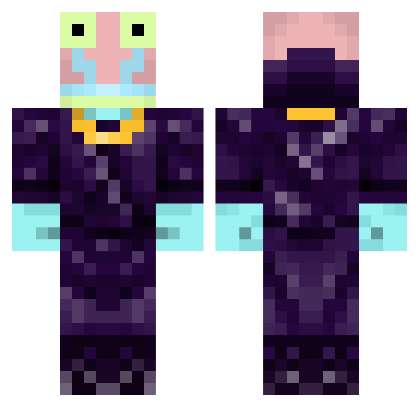 aRedion Minecraft skin, front and back view