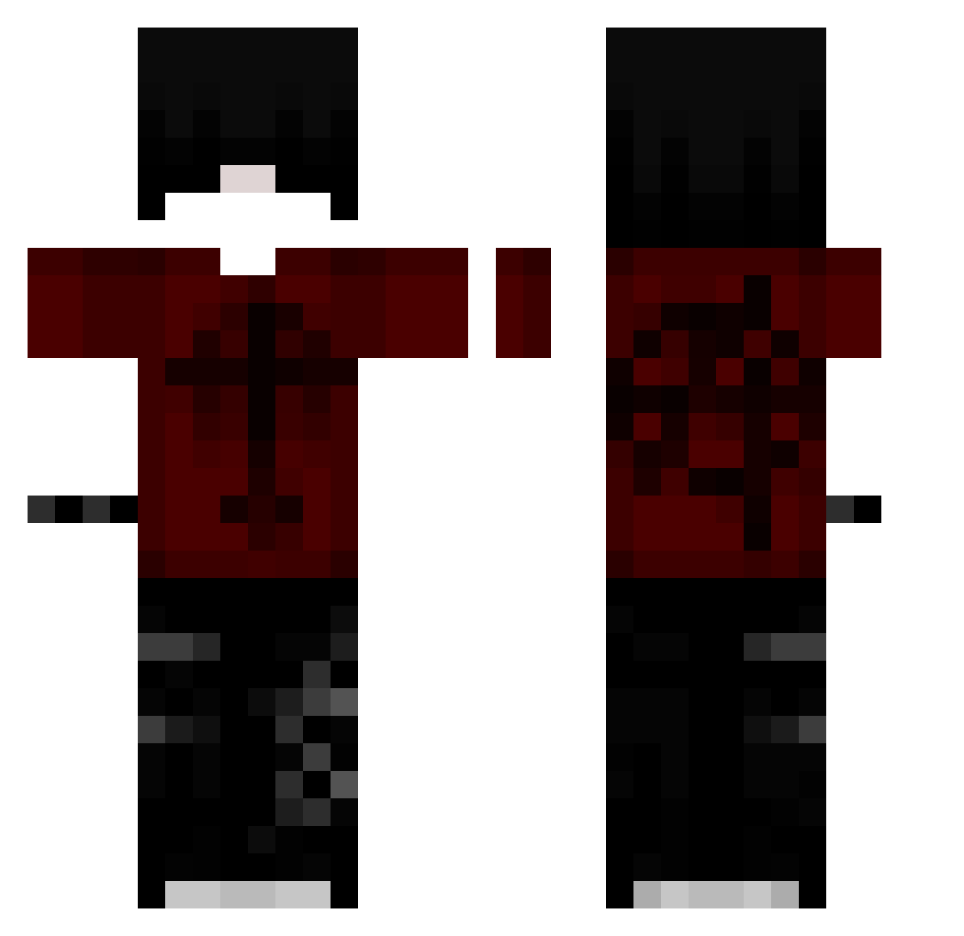 YPNH Minecraft skin, front and back view
