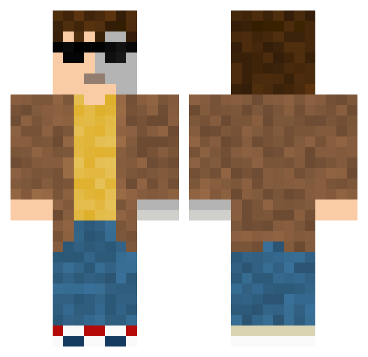 CyberSupreme8 Minecraft skin, front and back view