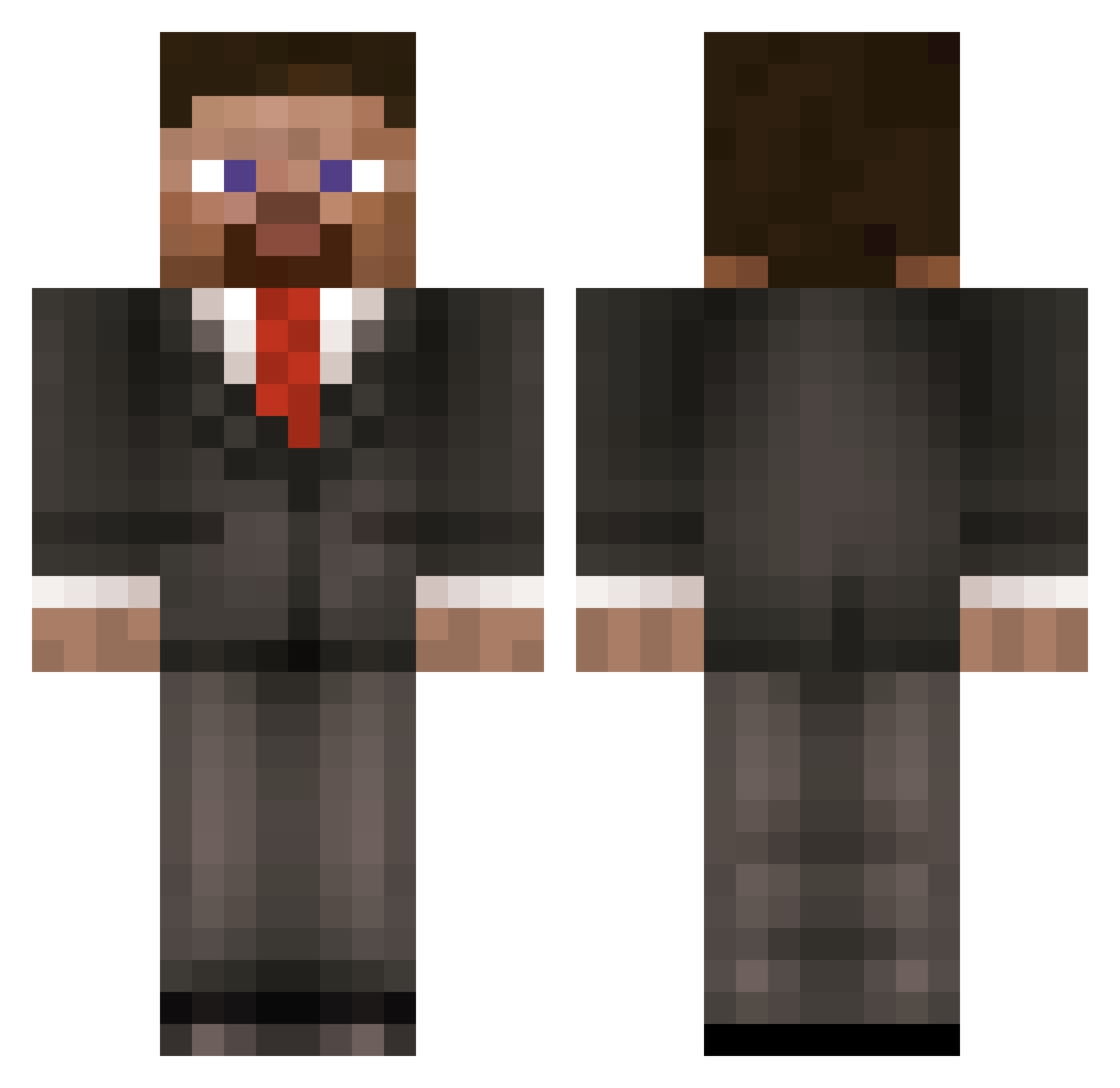 TarranDavinho Minecraft skin, front and back view