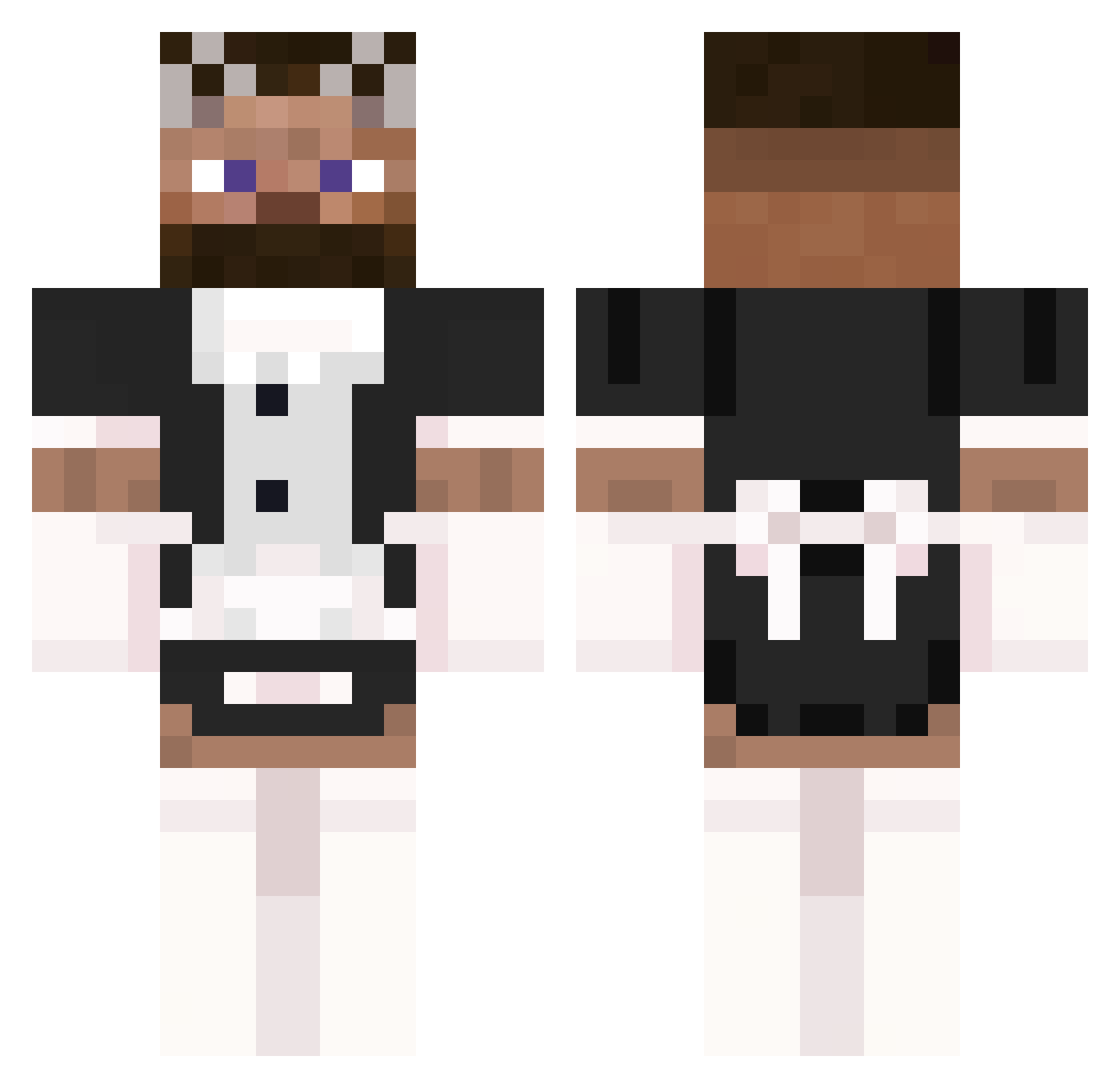 haxshwzz Minecraft skin, front and back view