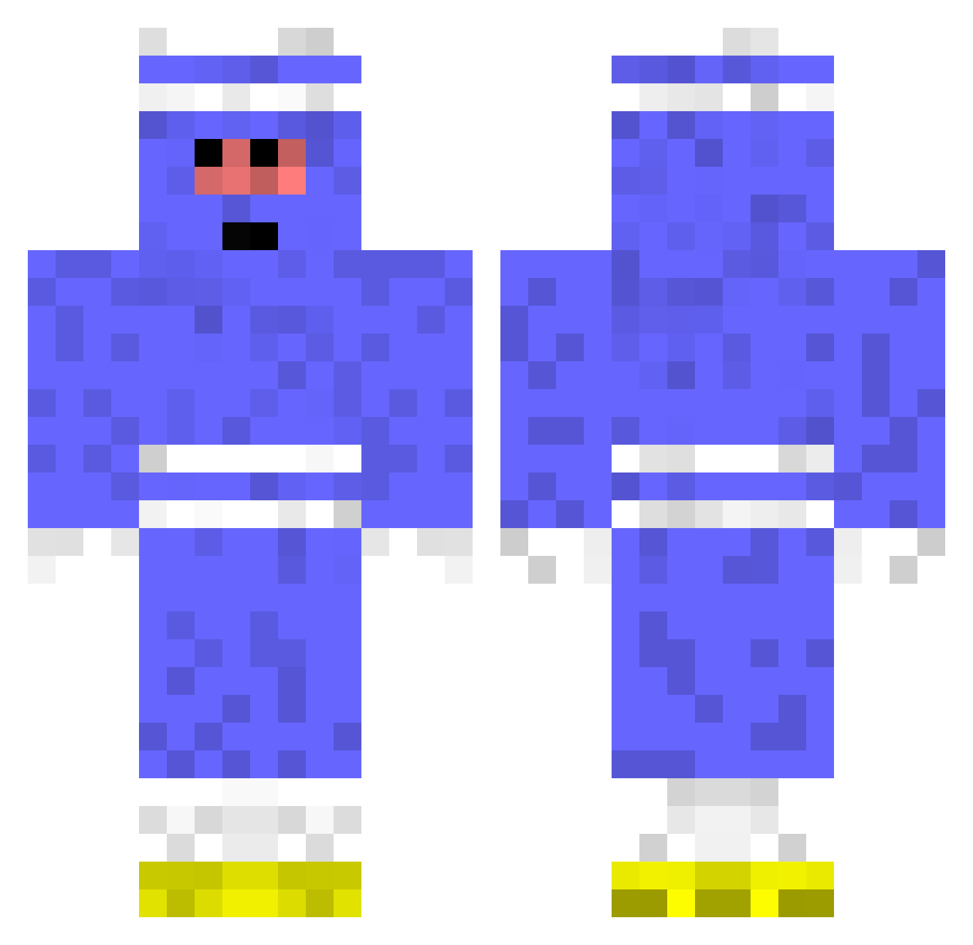 Zr0cky Minecraft skin, front and back view