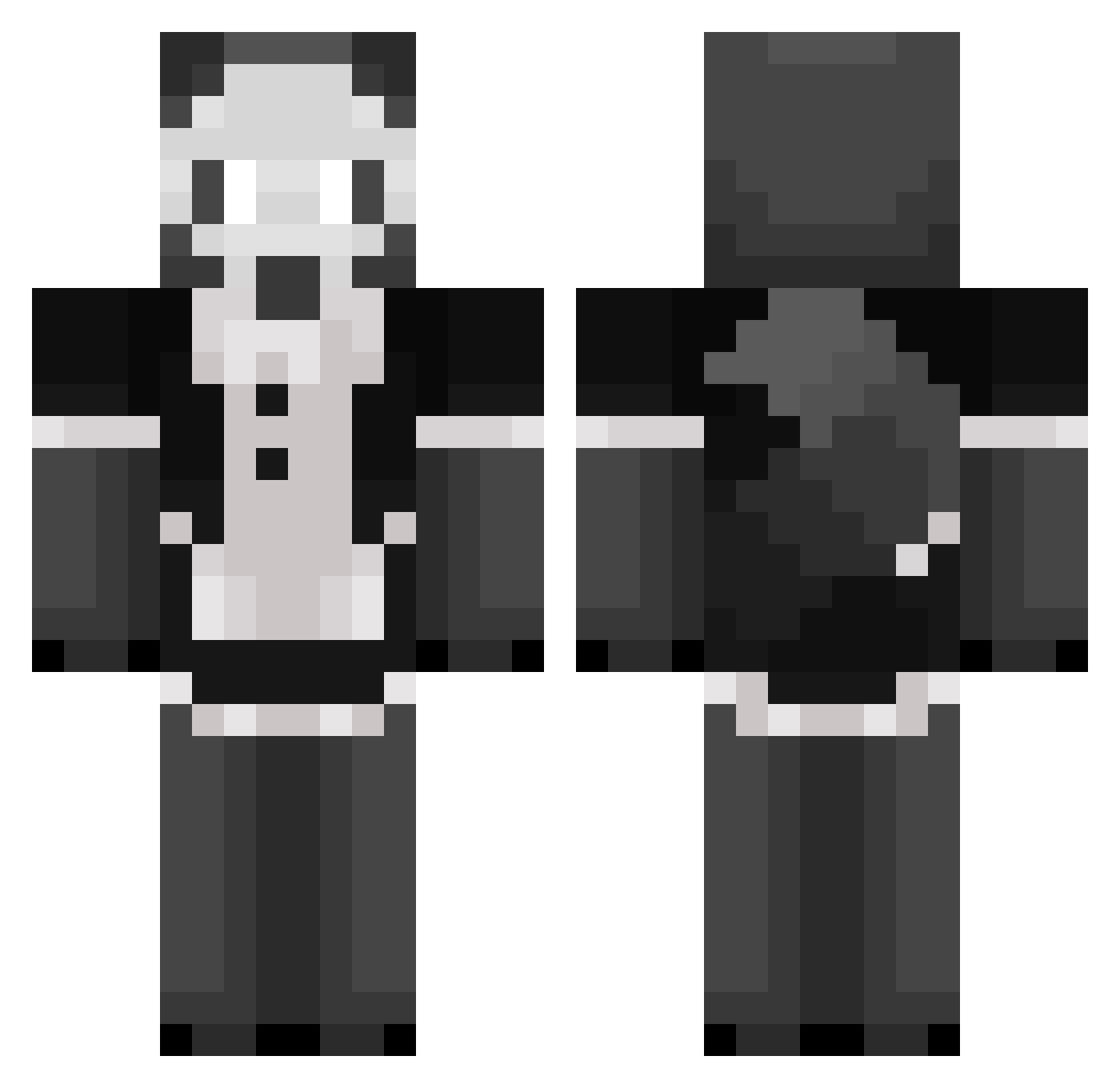 Barbey Minecraft skin, front and back view