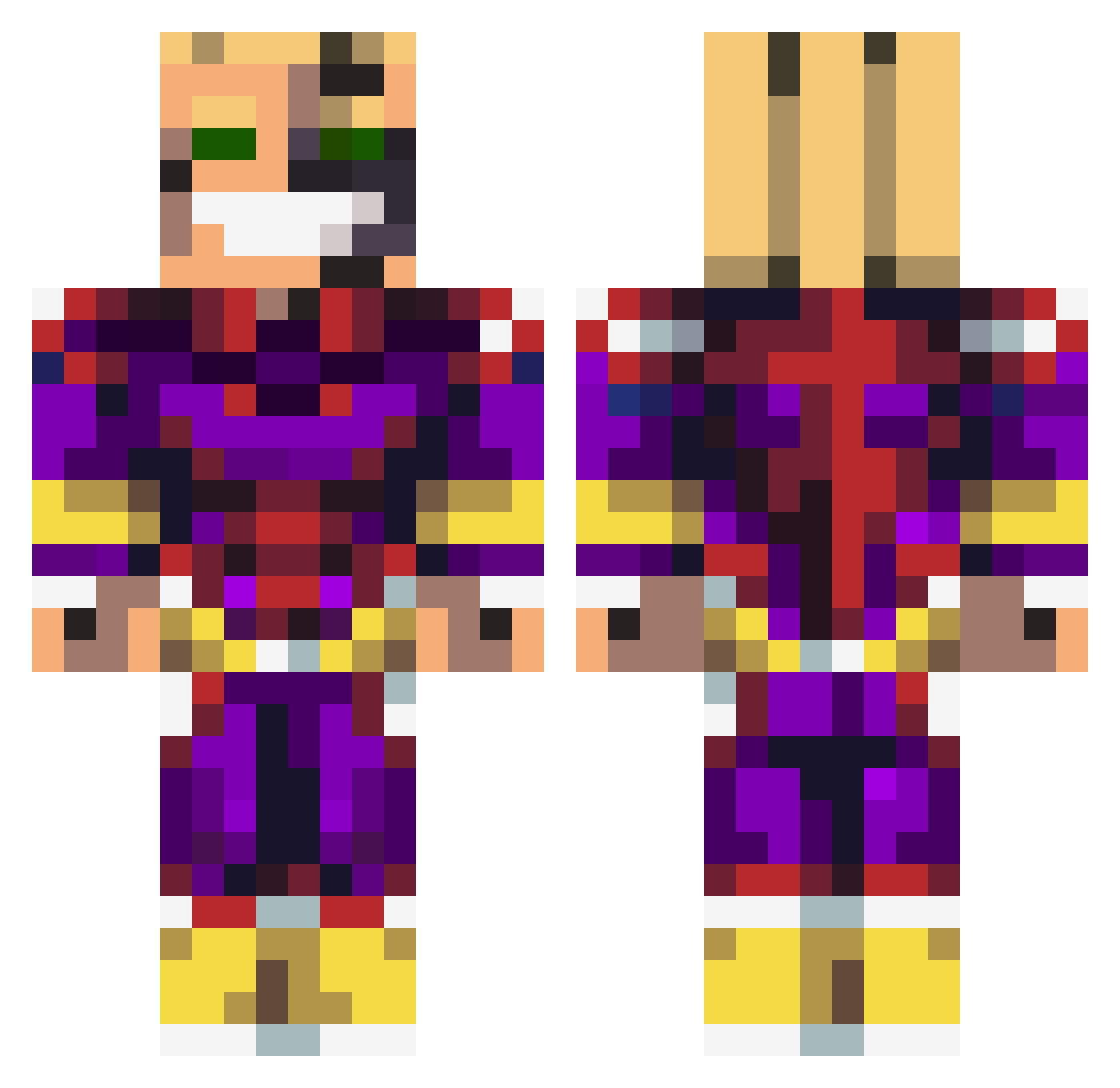 kipy Minecraft skin, front and back view