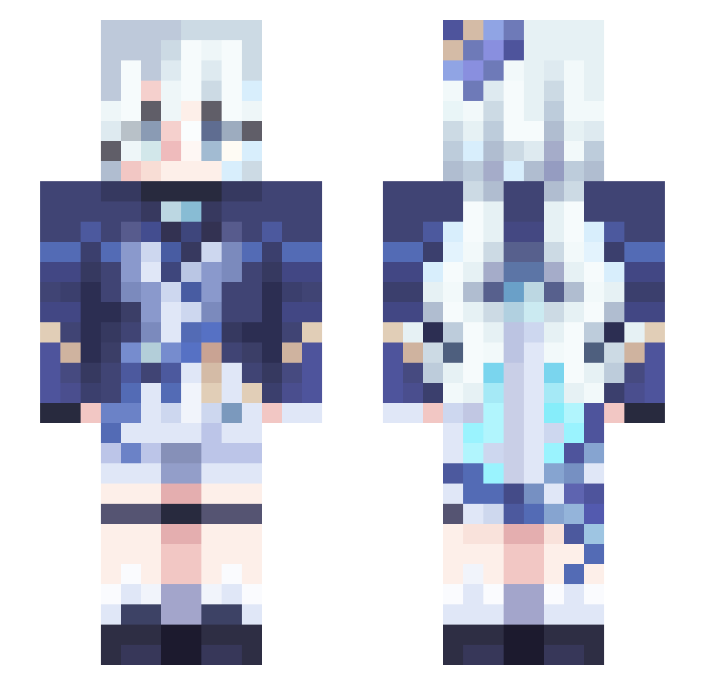 zerodths Minecraft skin, front and back view