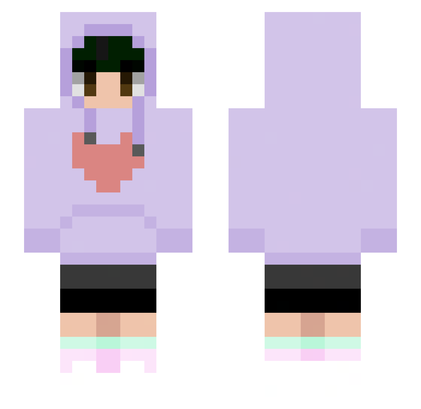 rawbyn Minecraft skin, front and back view