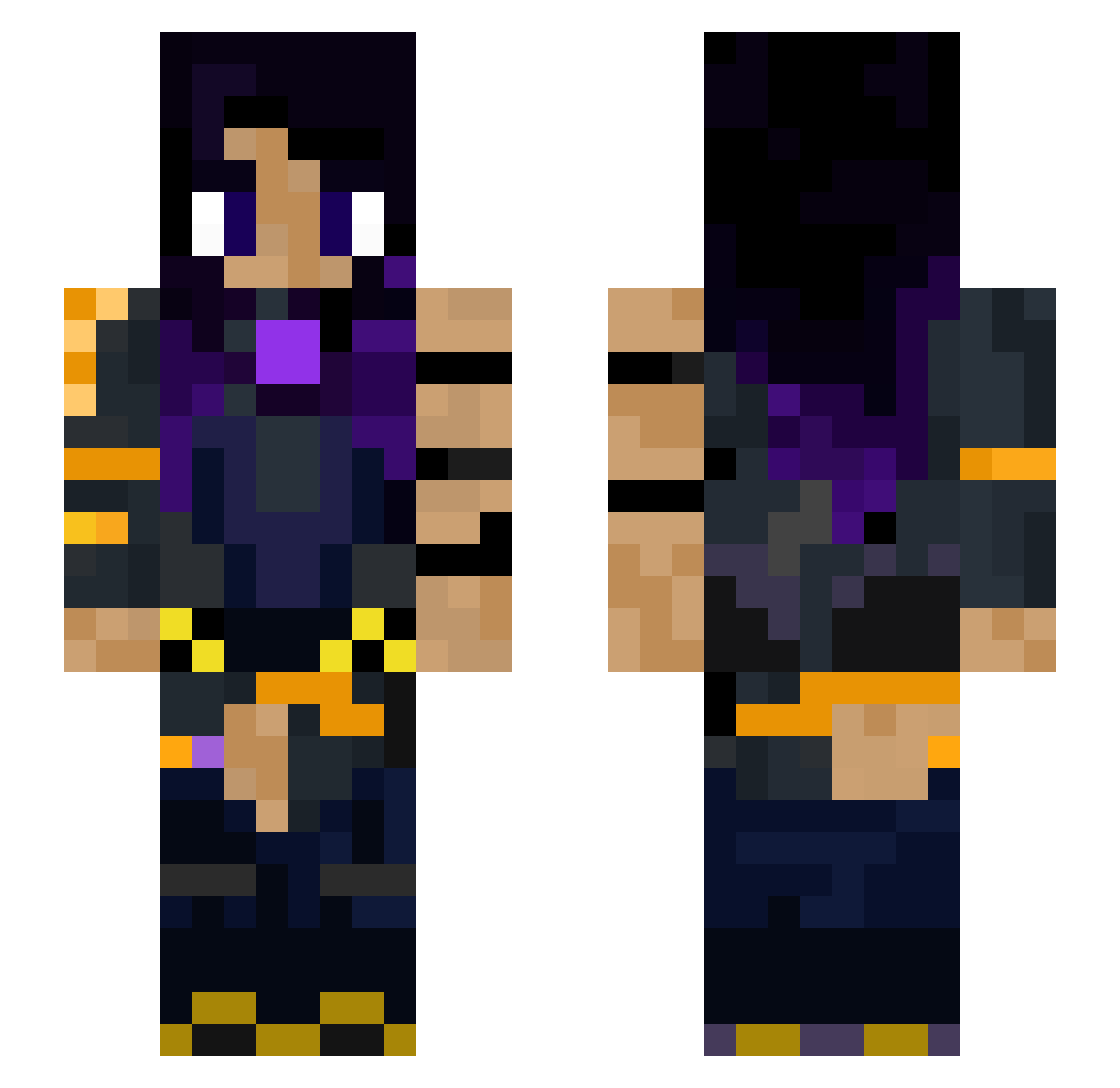 MaksiK023 Minecraft skin, front and back view