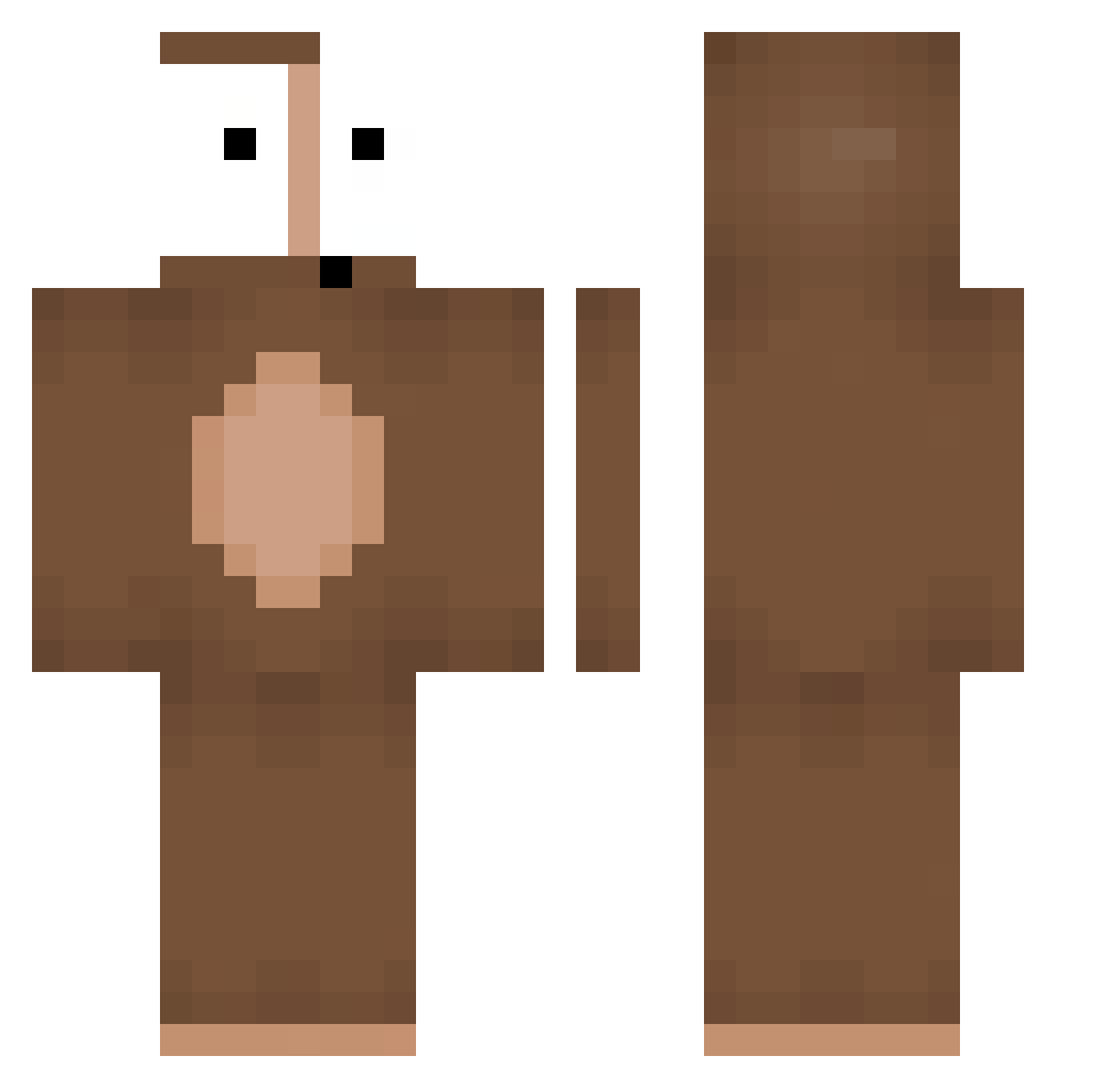 macacopro777 Minecraft skin, front and back view