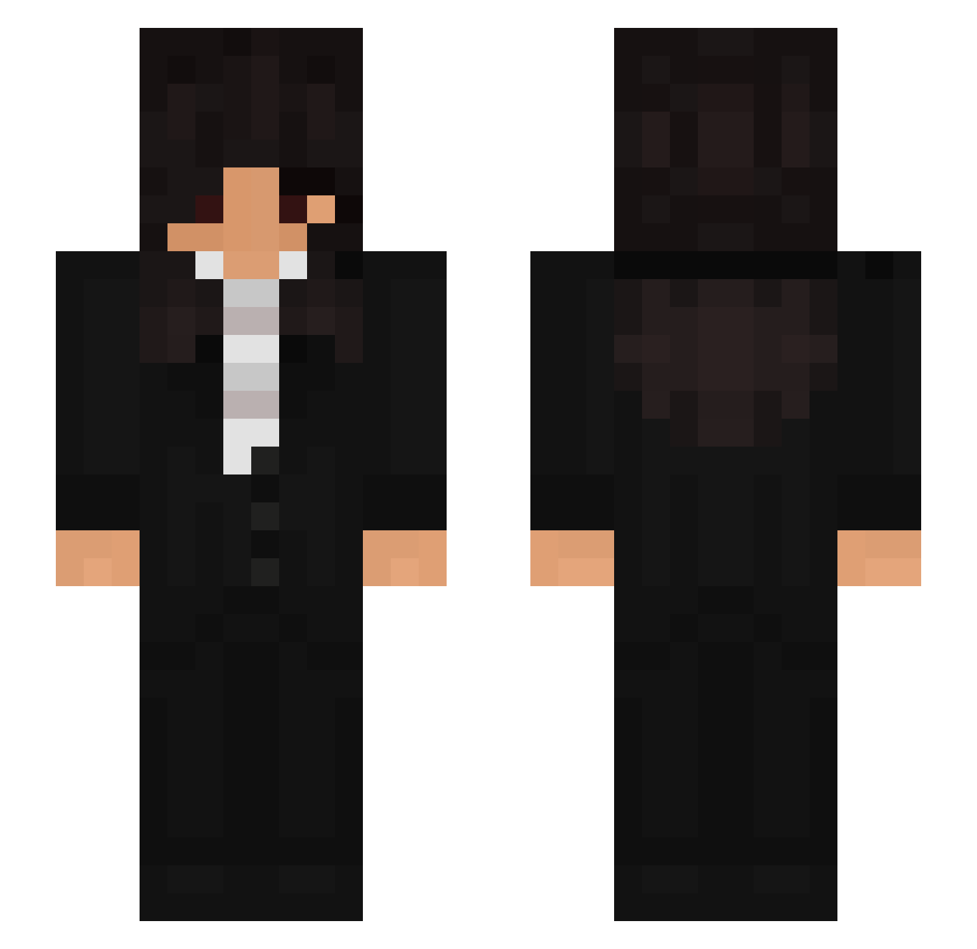 vexofficial Minecraft skin, front and back view