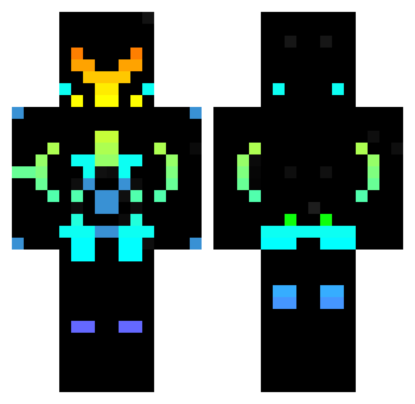 ManCaR8 Minecraft skin, front and back view