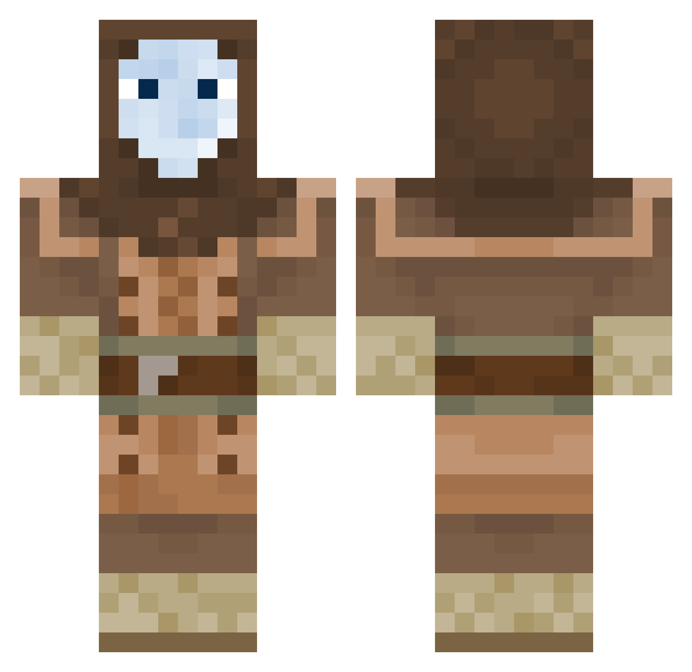 SulfurDine Minecraft skin, front and back view