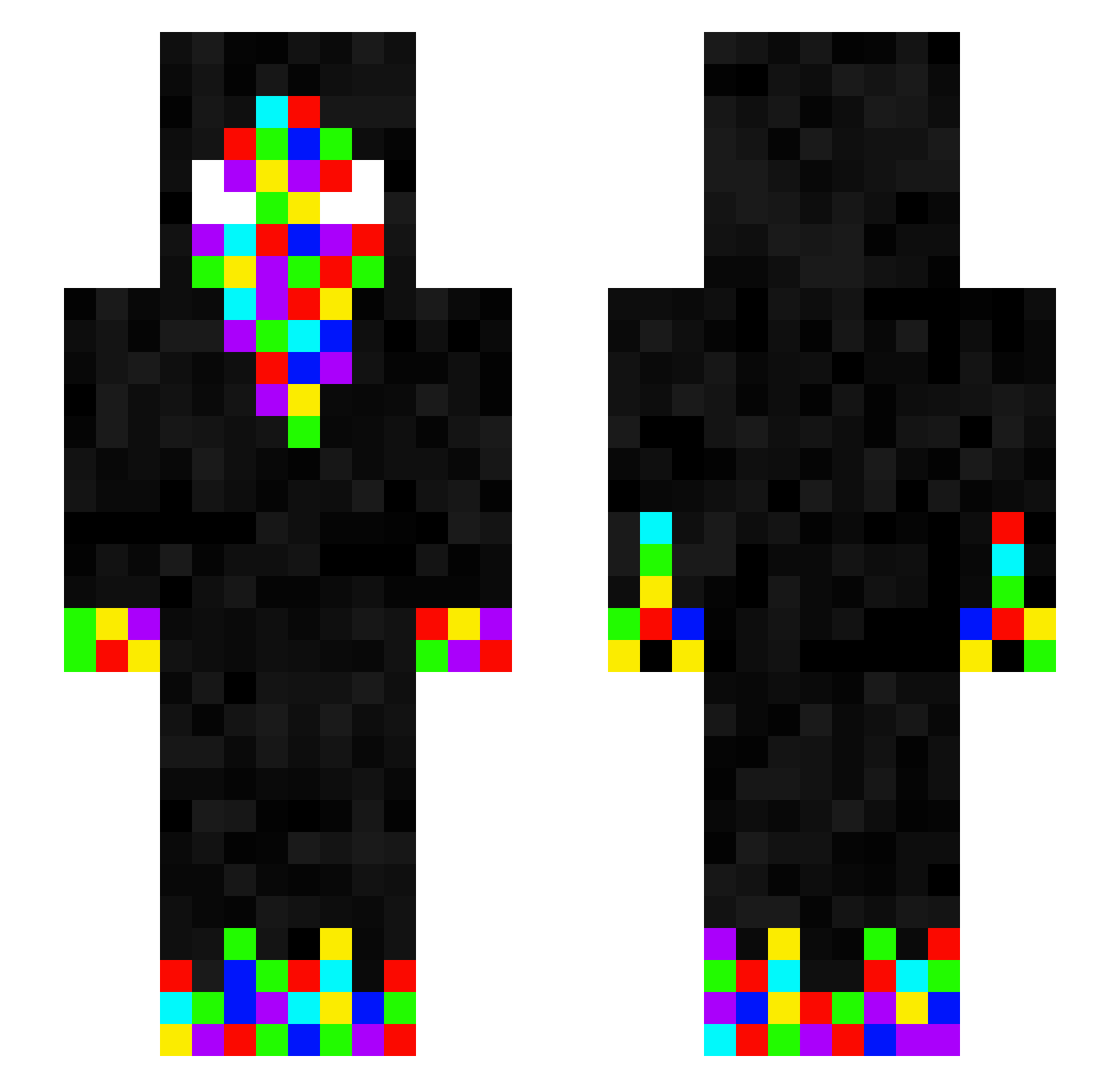IRISvbn Minecraft skin, front and back view