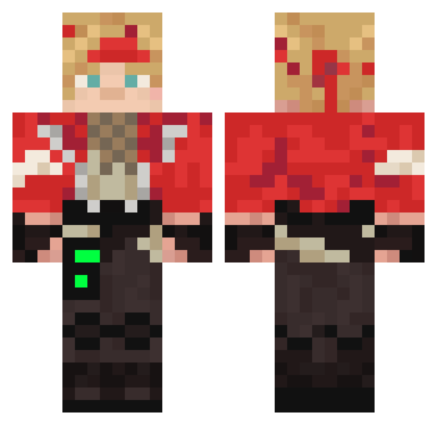 Aqua_Arcs Minecraft skin, front and back view