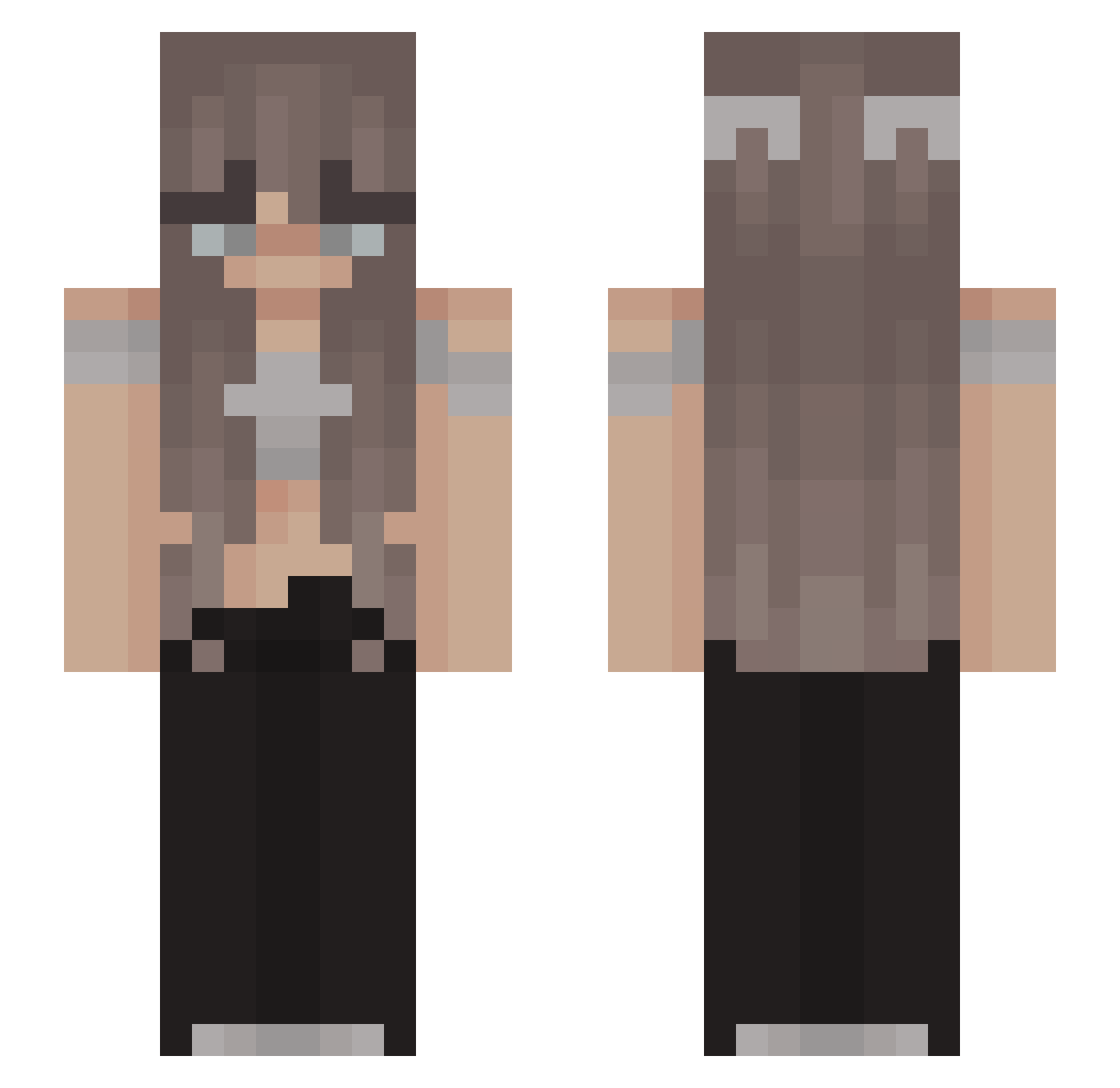 poppy_k4tt Minecraft skin, front and back view