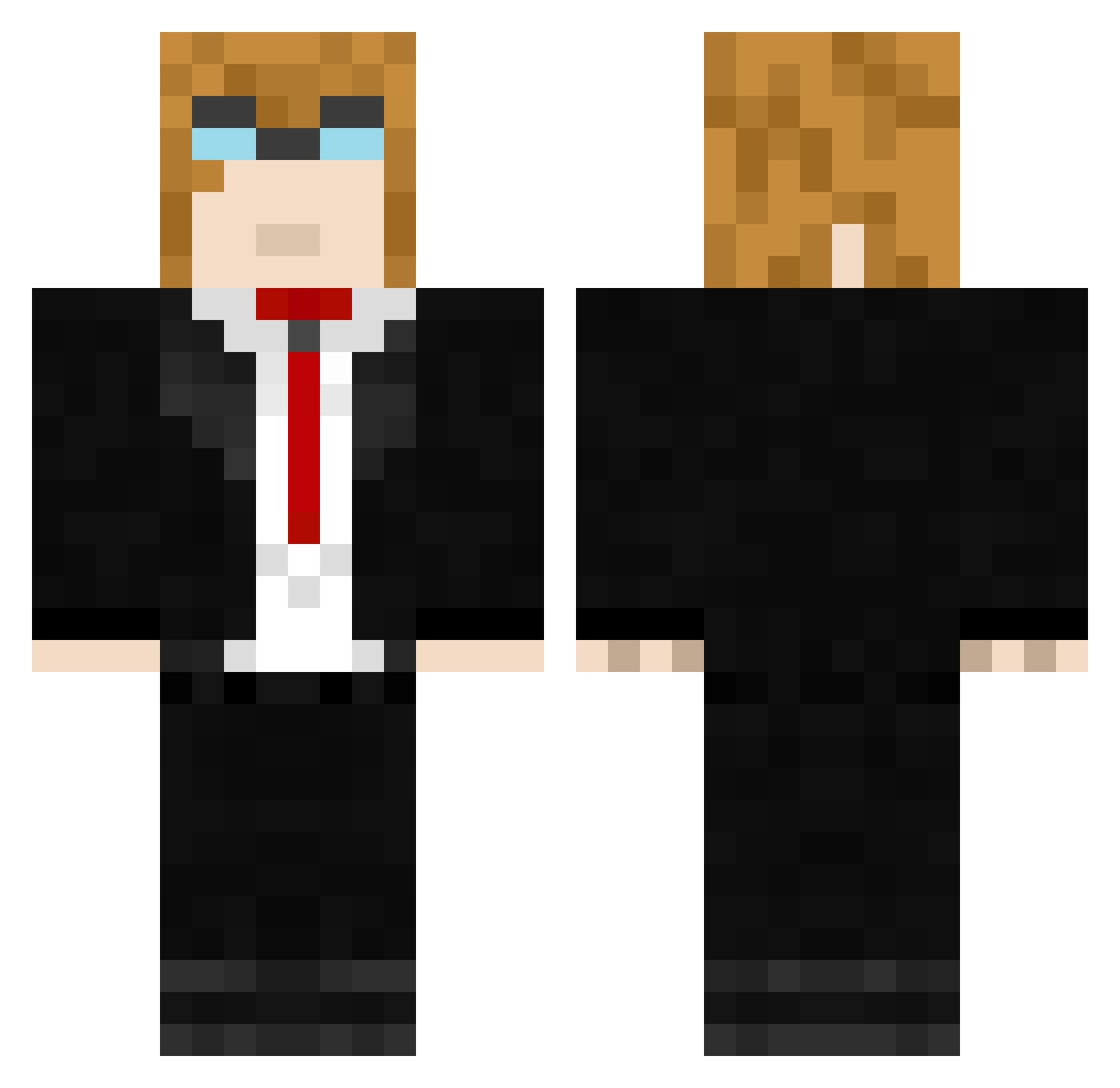Snite Minecraft skin, front and back view