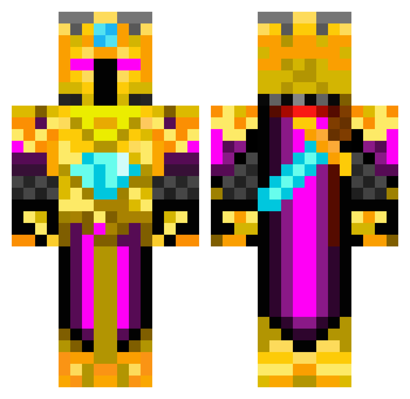 Jamie904 Minecraft skin, front and back view