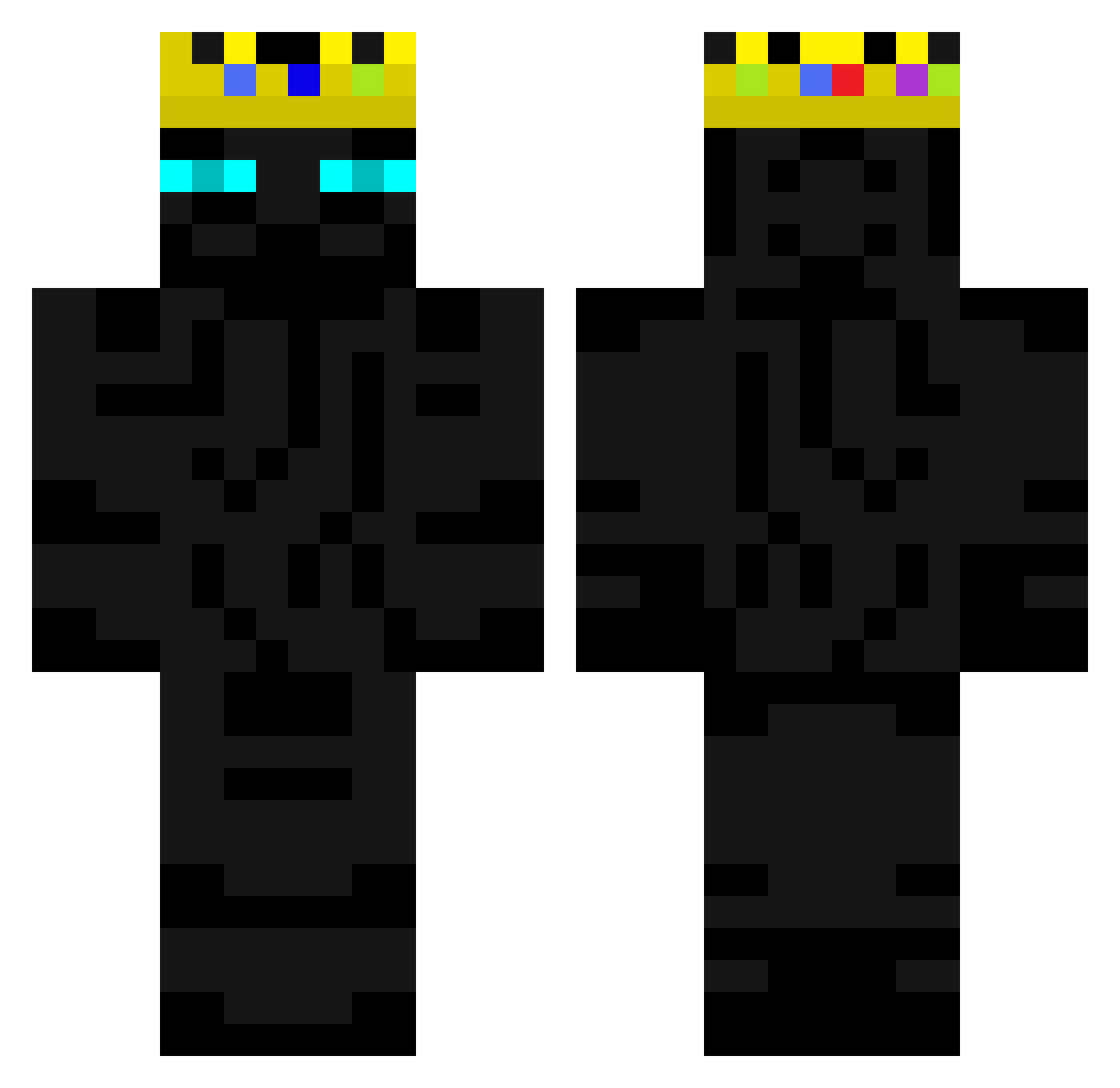 Grunapudo129 Minecraft skin, front and back view