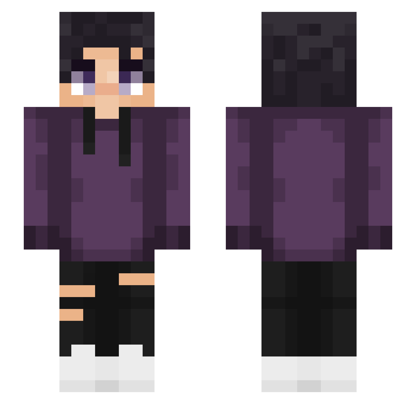 Remast Minecraft skin, front and back view