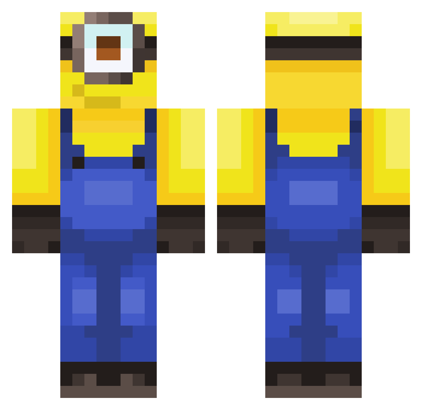 Steeves Minecraft skin, front and back view