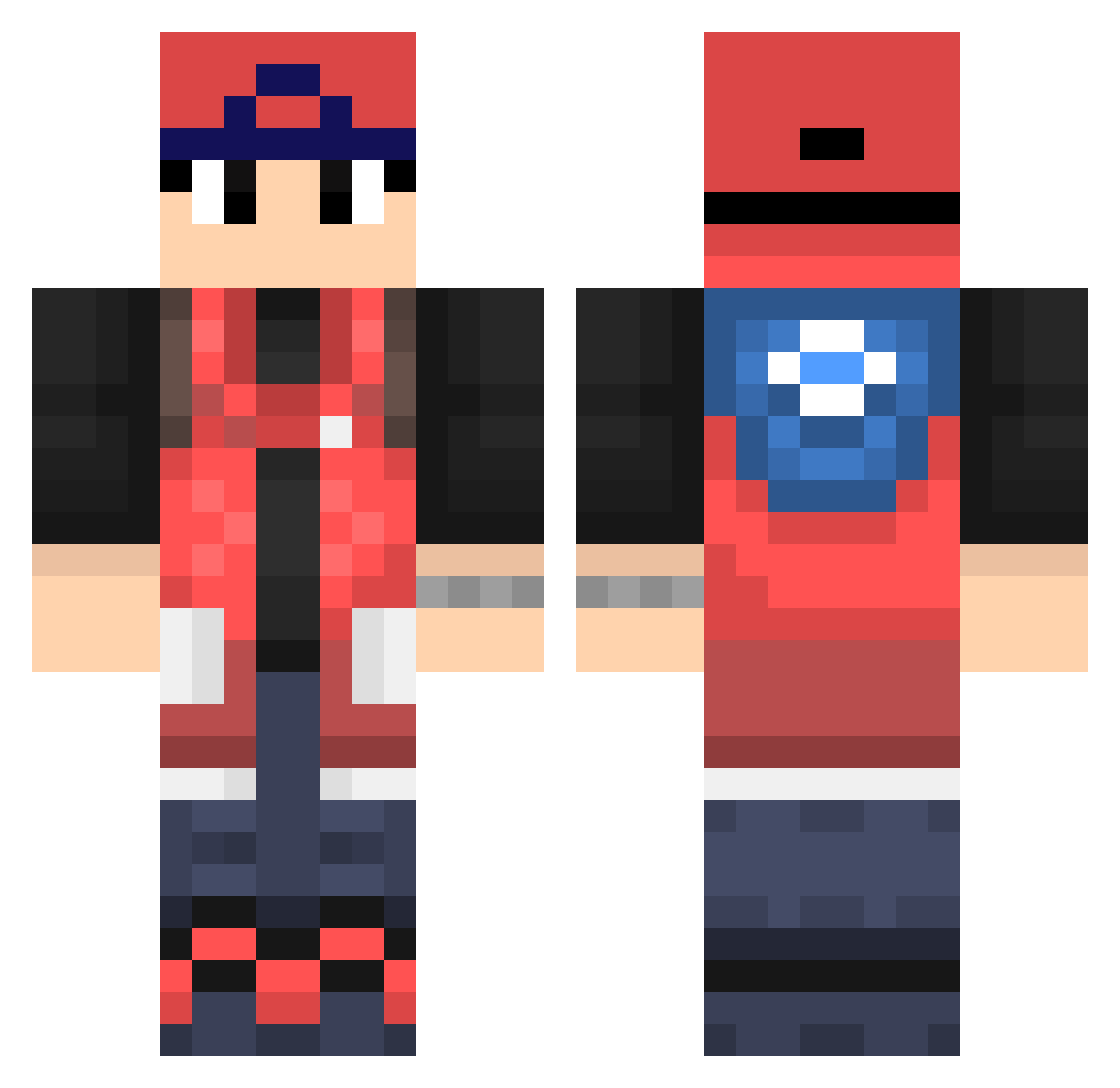 Xeleia Minecraft skin, front and back view