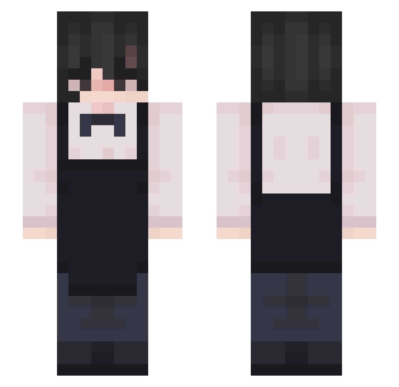 cartilvr Minecraft skin, front and back view