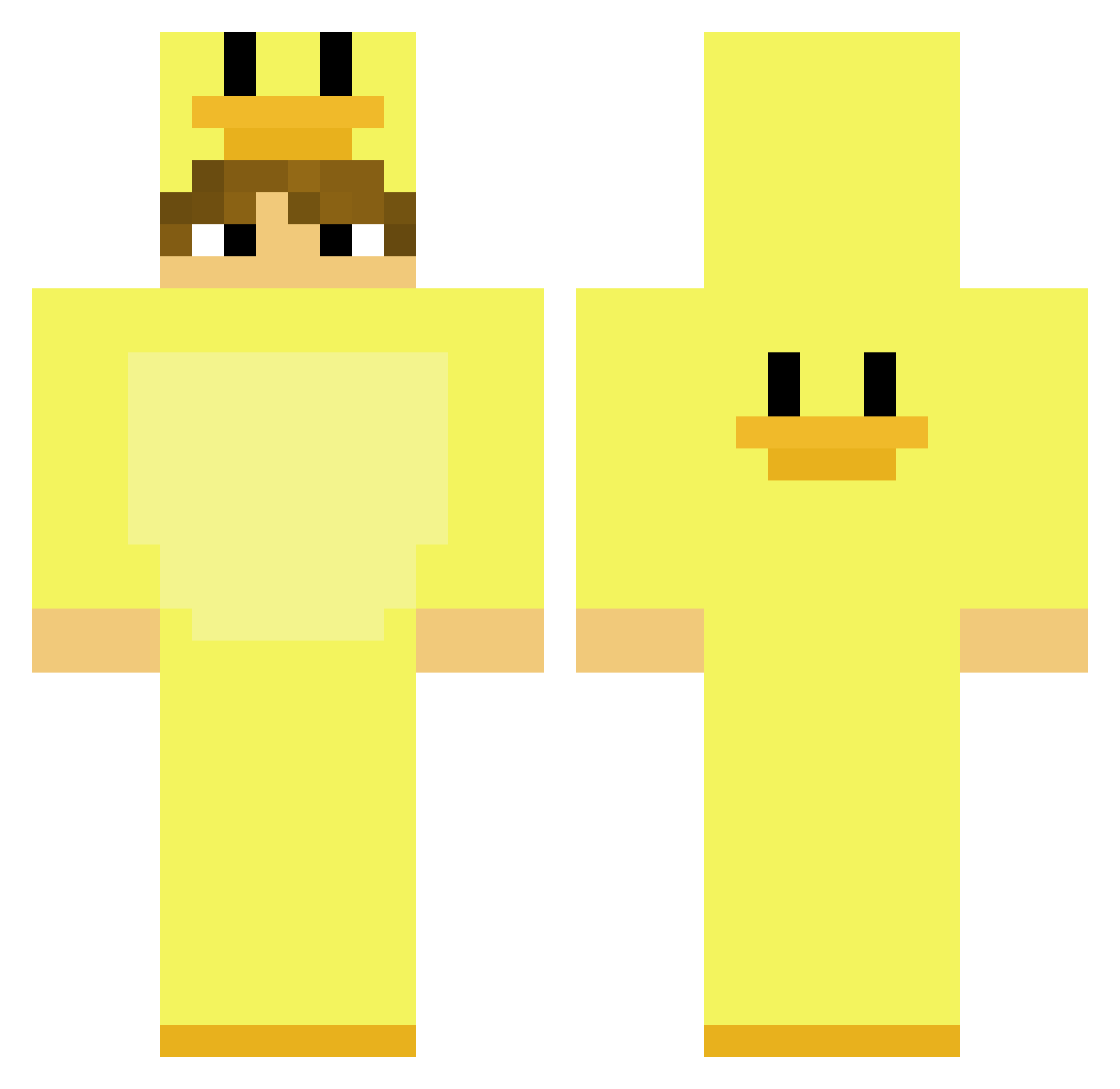 CalvnTTV Minecraft skin, front and back view