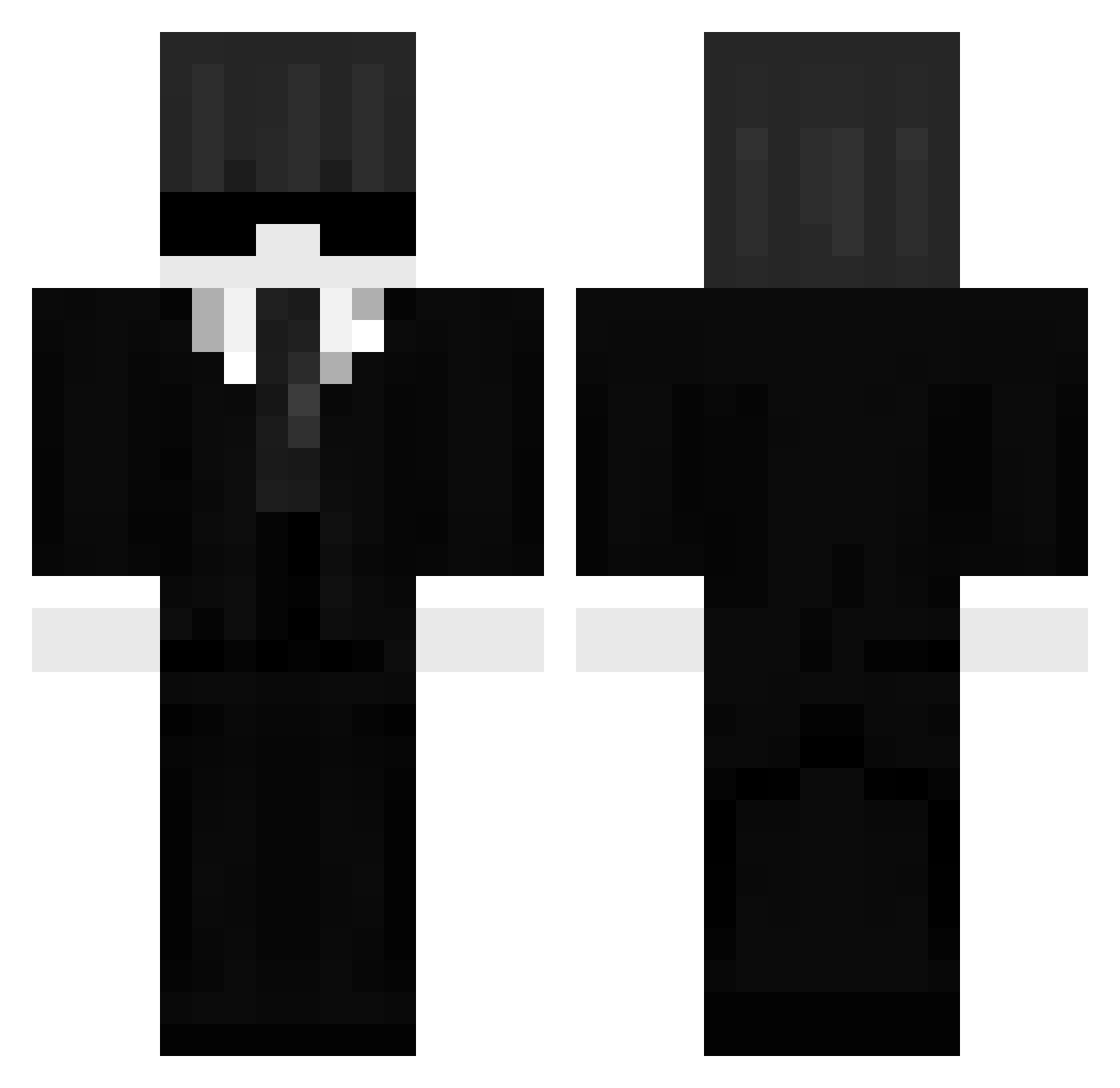 TiziFont Minecraft skin, front and back view