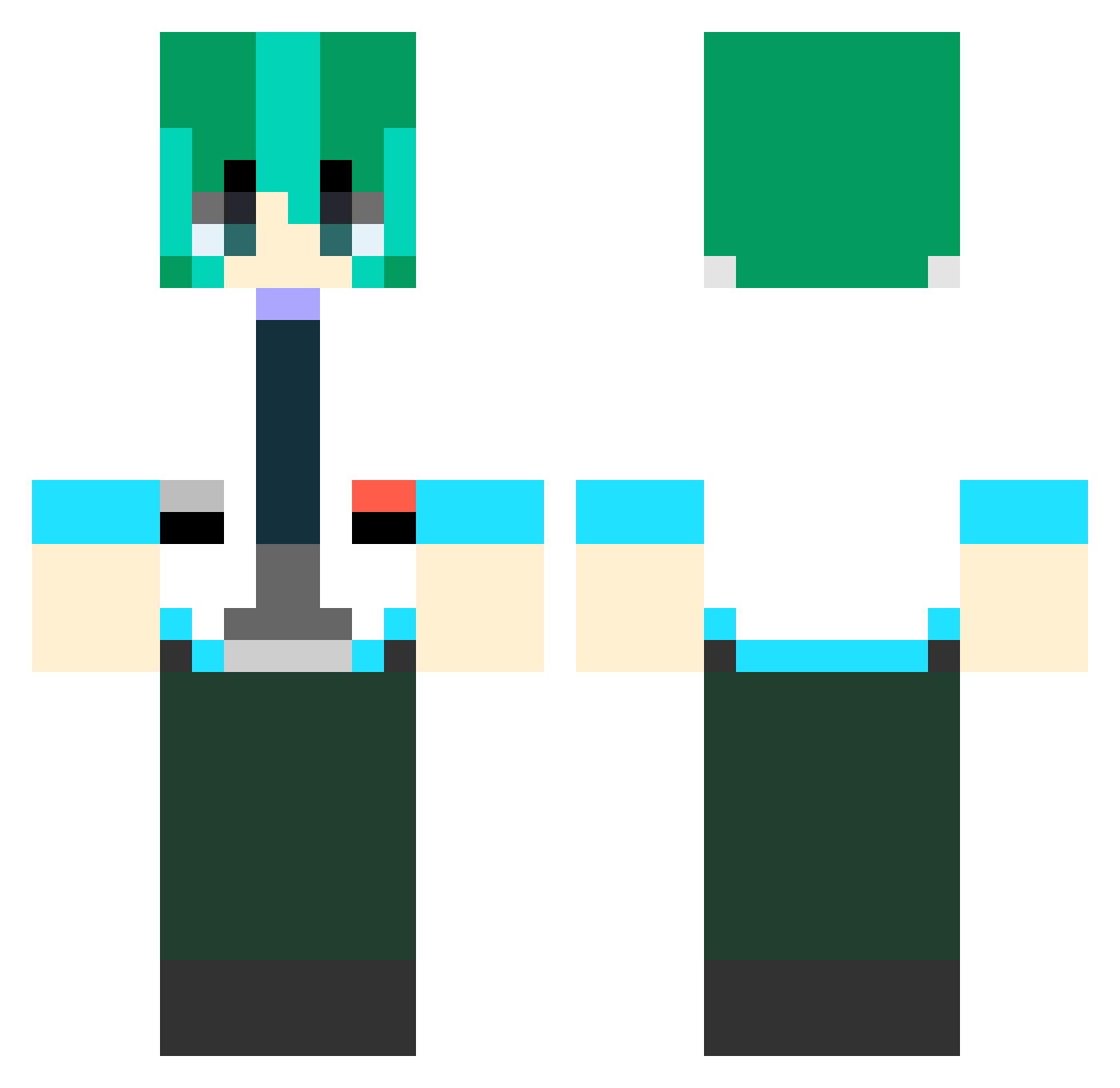 POWDERED_JUICE Minecraft skin, front and back view