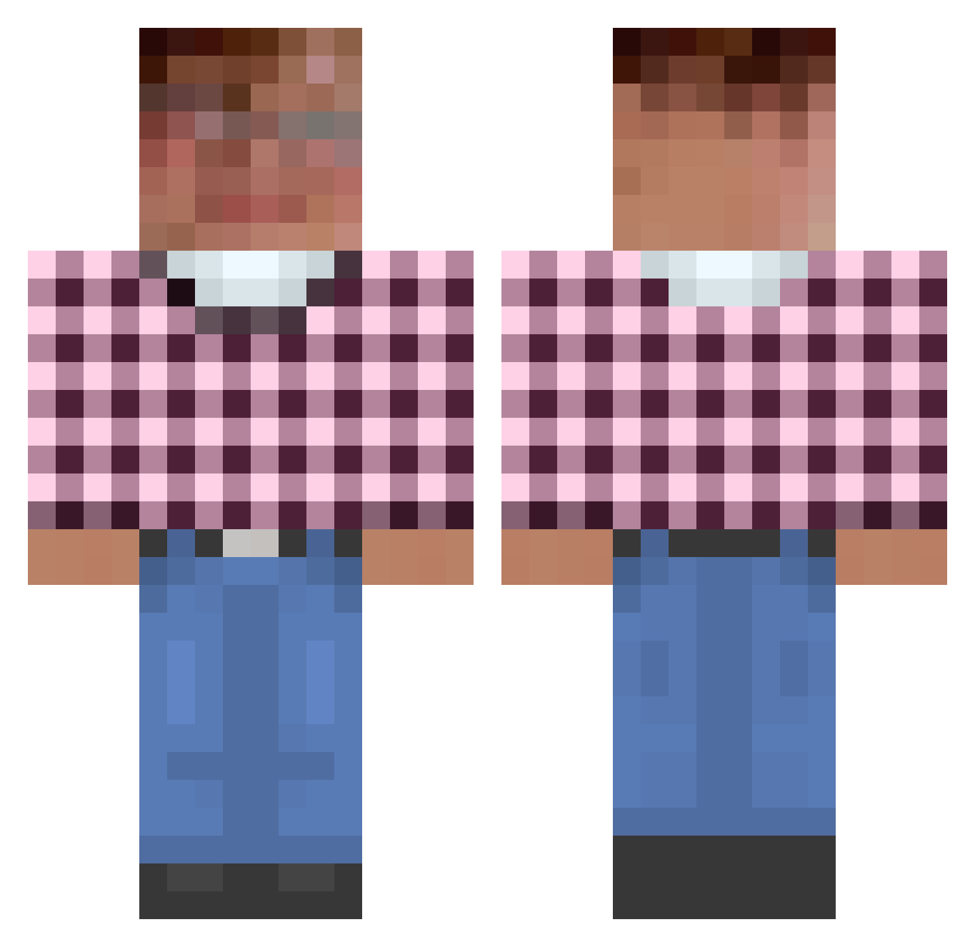 Brothergus1 Minecraft skin, front and back view