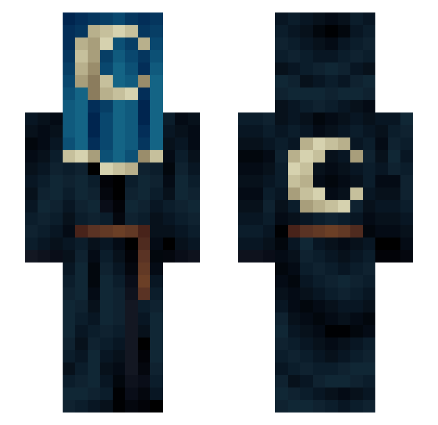 honeyandmoon Minecraft skin, front and back view