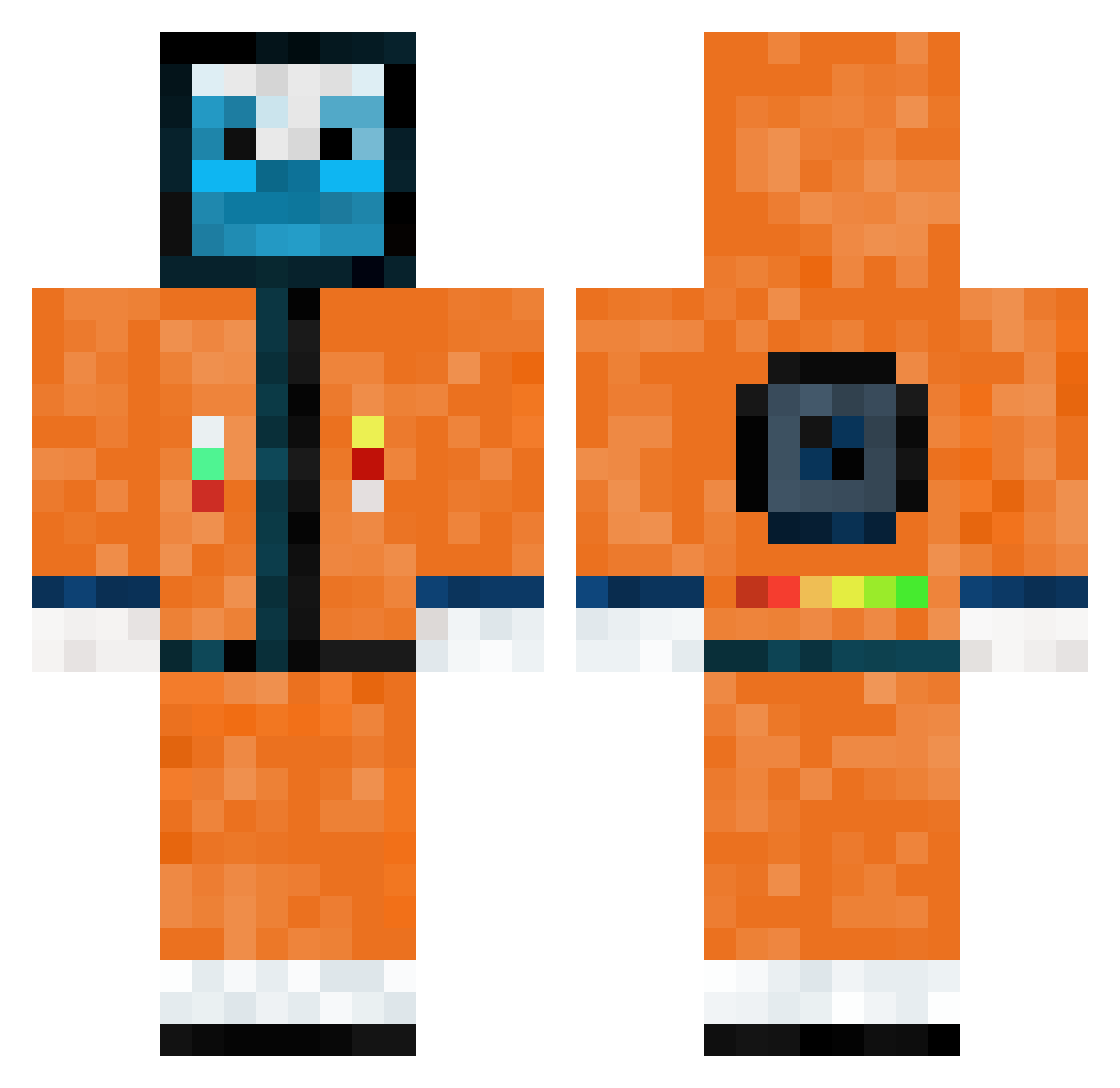 SrFosquis Minecraft skin, front and back view