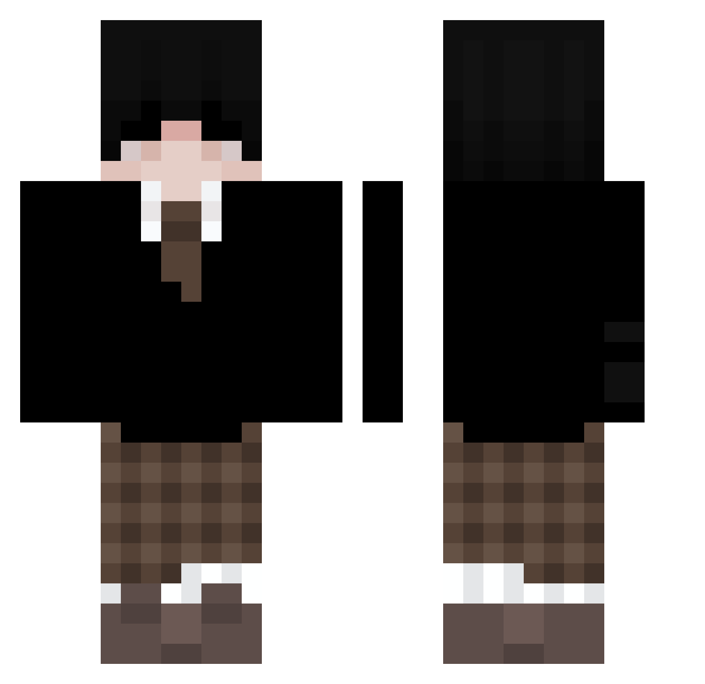 SsoCG Minecraft skin, front and back view