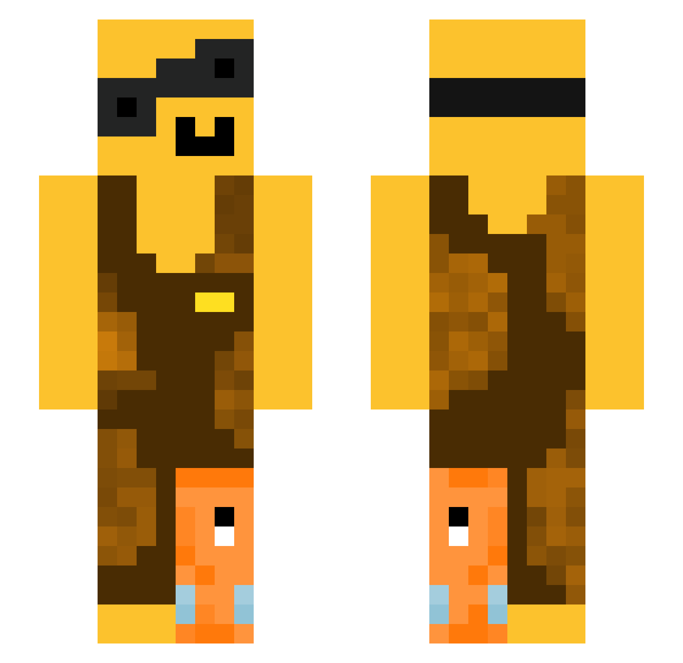 The_Pickeler Minecraft skin, front and back view