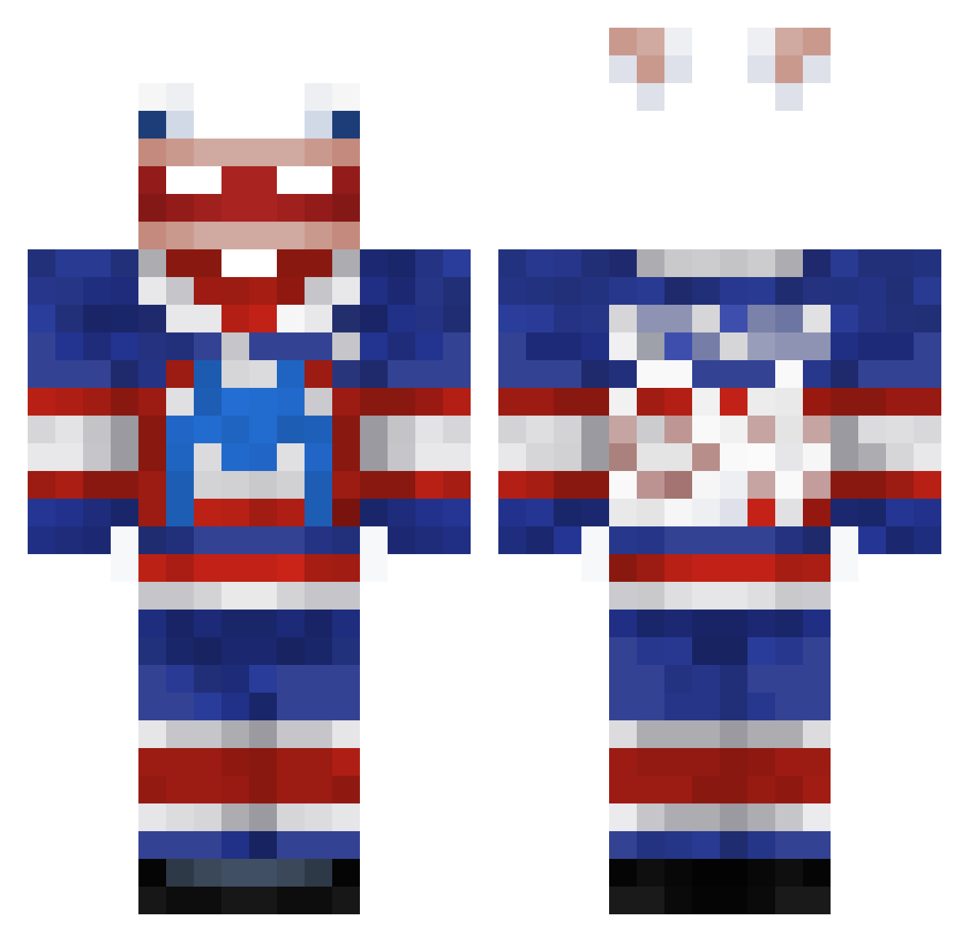 Zoombiedrink Minecraft skin, front and back view