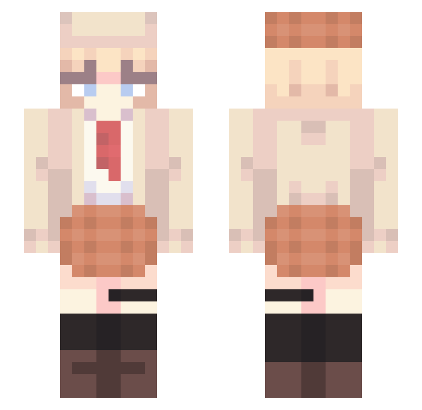 dementia0909 Minecraft skin, front and back view