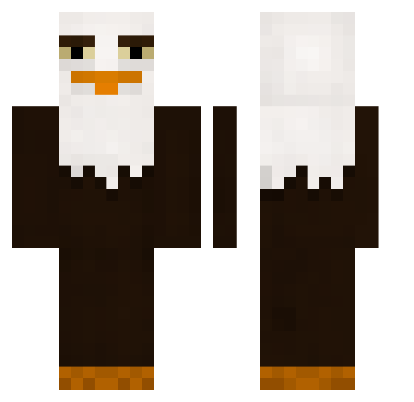 Yeahing1 Minecraft skin, front and back view