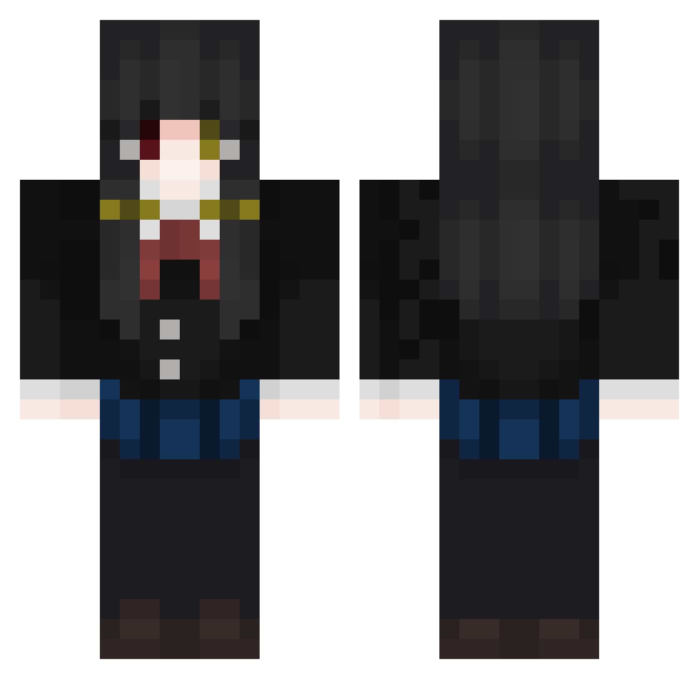 1Dnny Minecraft skin, front and back view