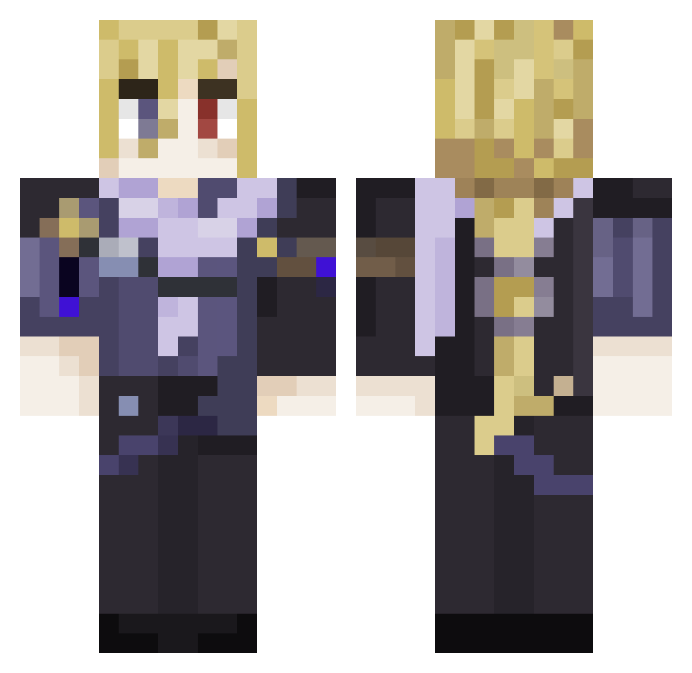 Kaomano Minecraft skin, front and back view
